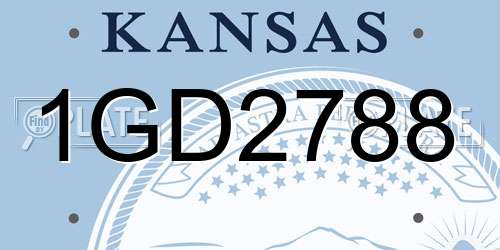 1GD2788 Kansas License Plate