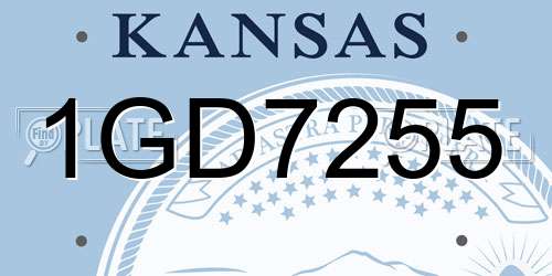 1GD7255 Kansas License Plate