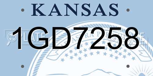 1GD7258 Kansas License Plate