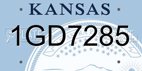 1GD7285 Kansas License Plate