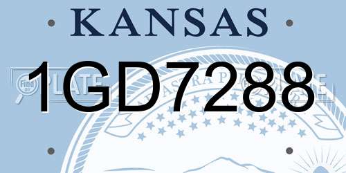1GD7288 Kansas License Plate
