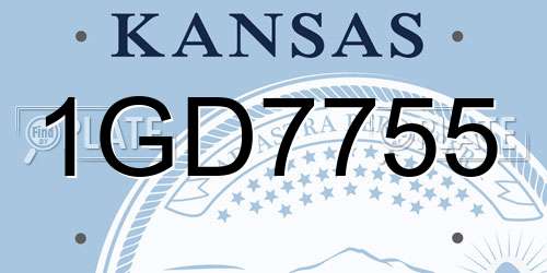1GD7755 Kansas License Plate