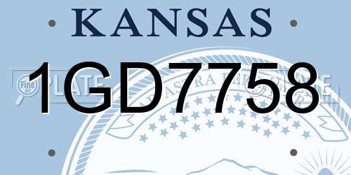 1GD7758 Kansas License Plate