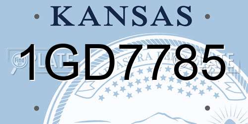 1GD7785 Kansas License Plate