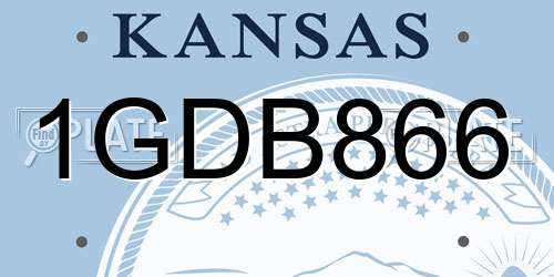 1GDB866 Kansas License Plate