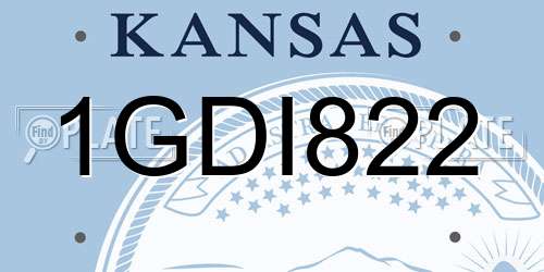 1GDI822 Kansas License Plate
