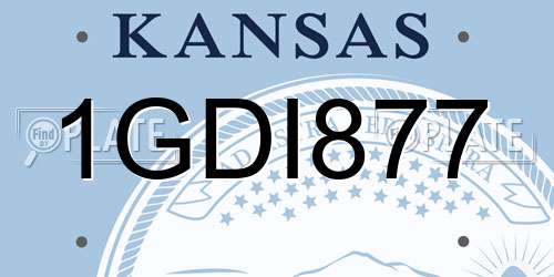 1GDI877 Kansas License Plate