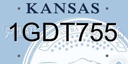 1GDT755 Kansas License Plate