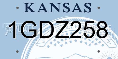 1GDZ258 Kansas License Plate