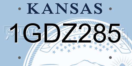 1GDZ285 Kansas License Plate