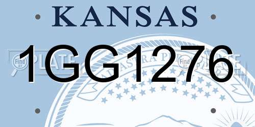1GG1276 Kansas License Plate