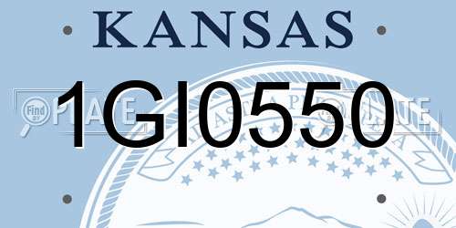 1GI0550 Kansas License Plate