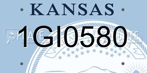 1GI0580 Kansas License Plate