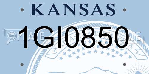 1GI0850 Kansas License Plate