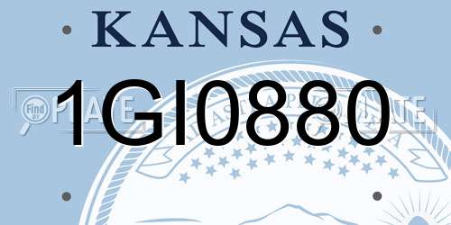 1GI0880 Kansas License Plate