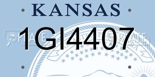 1GI4407 Kansas License Plate