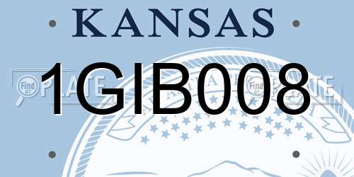 1GIB008 Kansas License Plate