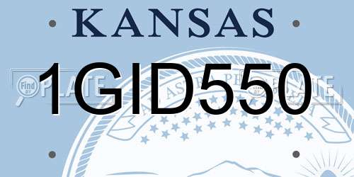 1GID550 Kansas License Plate
