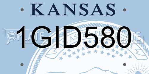 1GID580 Kansas License Plate