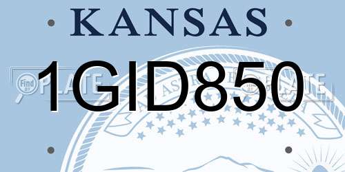 1GID850 Kansas License Plate