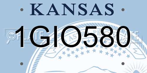 1GIO580 Kansas License Plate
