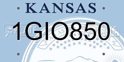 1GIO850 Kansas License Plate