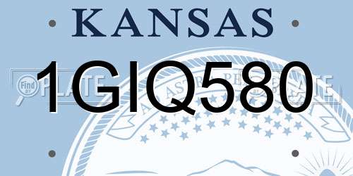 1GIQ580 Kansas License Plate