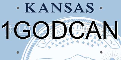 1GODCAN Kansas License Plate