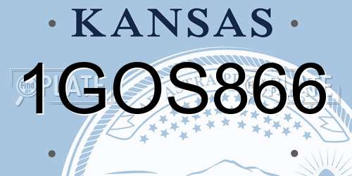 1GOS866 Kansas License Plate