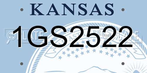 1GS2522 Kansas License Plate