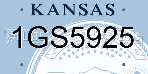 1GS5925 Kansas License Plate