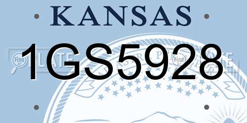 1GS5928 Kansas License Plate