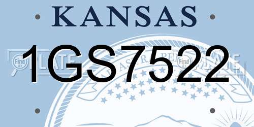 1GS7522 Kansas License Plate