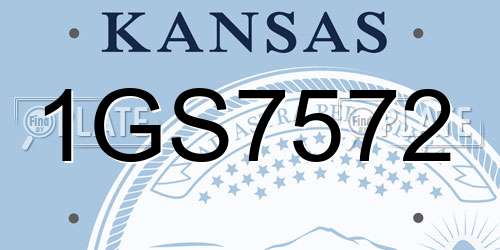 1GS7572 Kansas License Plate