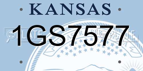 1GS7577 Kansas License Plate