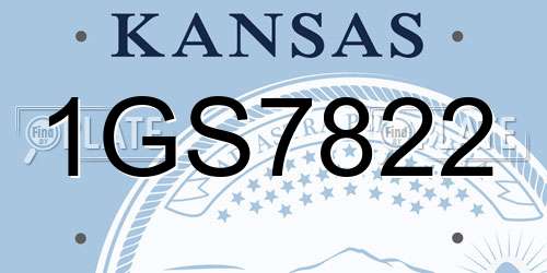 1GS7822 Kansas License Plate