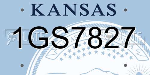 1GS7827 Kansas License Plate