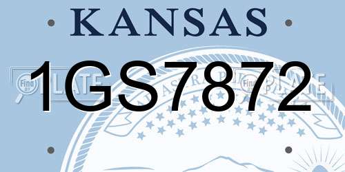 1GS7872 Kansas License Plate