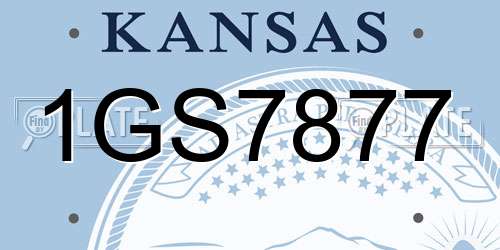 1GS7877 Kansas License Plate