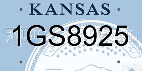 1GS8925 Kansas License Plate