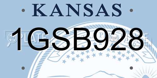 1GSB928 Kansas License Plate