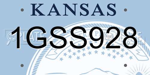 1GSS928 Kansas License Plate