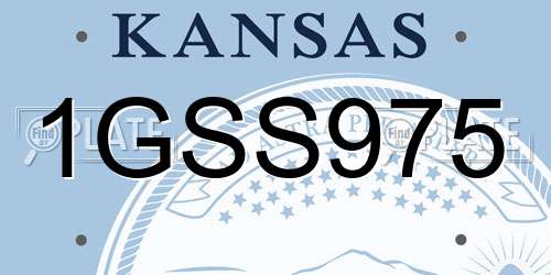 1GSS975 Kansas License Plate