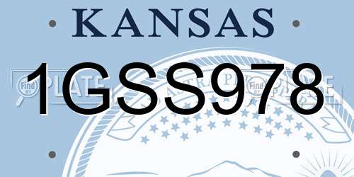 1GSS978 Kansas License Plate