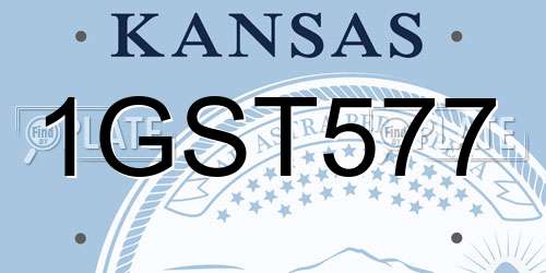 1GST577 Kansas License Plate