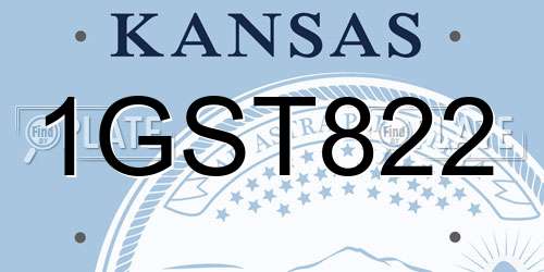 1GST822 Kansas License Plate