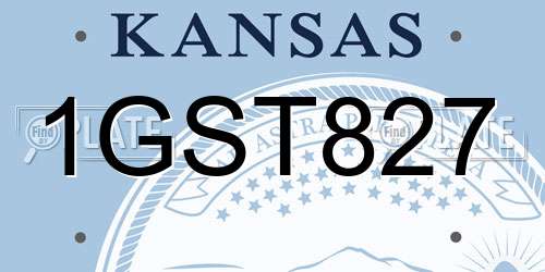 1GST827 Kansas License Plate