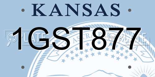 1GST877 Kansas License Plate