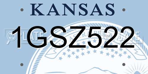 1GSZ522 Kansas License Plate