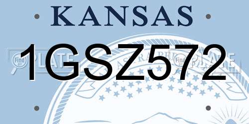 1GSZ572 Kansas License Plate